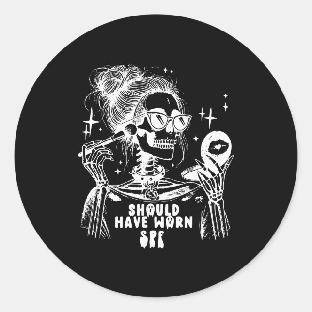 Halloween Skin Care Esthetician Skeleton Skin Esth Runder Aufkleber (Vorderseite)