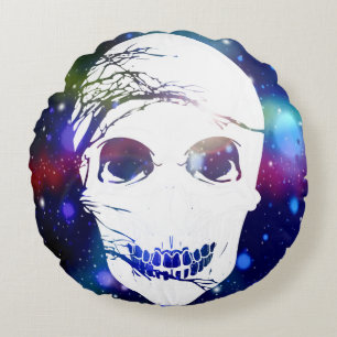 Halloween Skull #4 Rundes Kissen