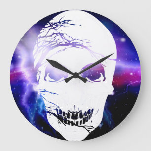 Halloween Skull #7 Große Wanduhr