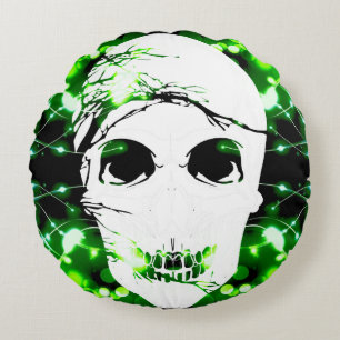 Halloween Skull #8 Rundes Kissen