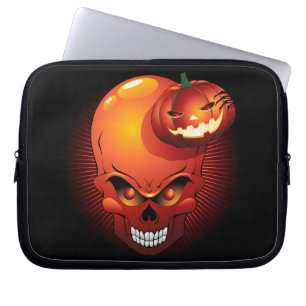 Halloween Skull and Pumpkin Electronics Bag Laptopschutzhülle