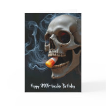 Halloween Skull Biting Candy Corn
