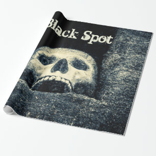 Halloween Skull Black Spot Geschenkpapier
