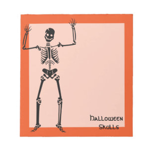Halloween Skull Bone Skeleton Notizblock