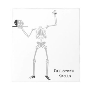 Halloween Skull Bone Skeleton Notizblock