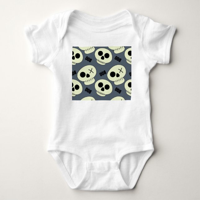 Halloween Skull, Boo Childish Design. Baby Strampler (Vorderseite)