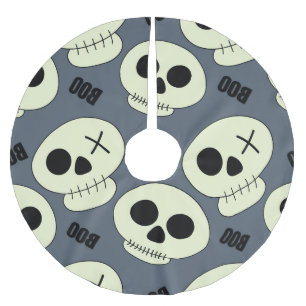 Halloween Skull, Boo Childish Design. Polyester Weihnachtsbaumdecke