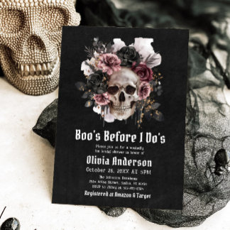 Halloween Skull Boo's Before I Do's Brautparty Einladung