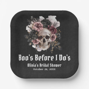 Halloween Skull Boo's Before I Do's Brautparty Pappteller