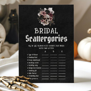 Halloween Skull Bridal Scattergories Game Einladung