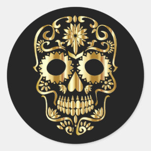 Halloween Skull Classic Round Sticker