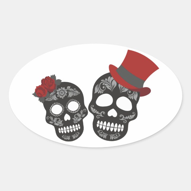 Halloween Skull Classic Round Sticker (Vorderseite)