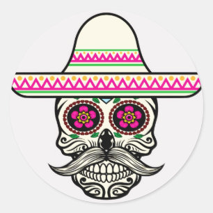 Halloween Skull Classic Round Sticker