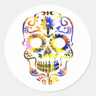 Halloween Skull Classic Round Sticker