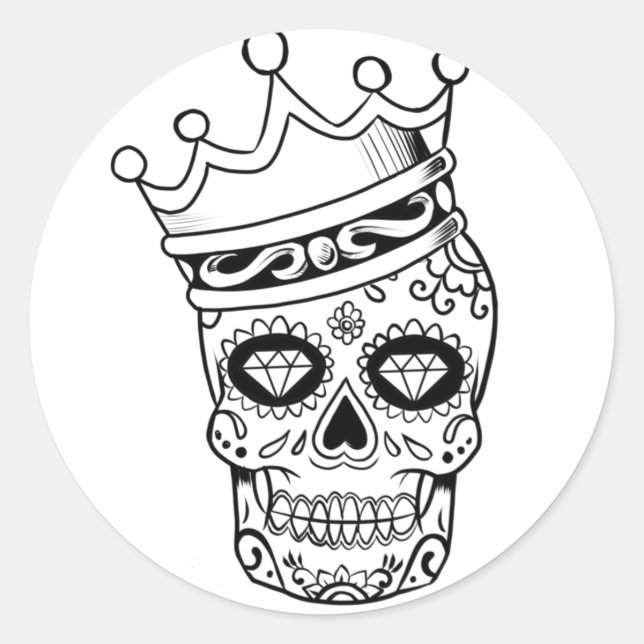Halloween Skull Classic Round Sticker (Vorderseite)