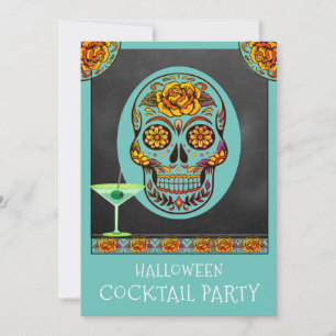 Halloween Skull Cocktail Party Einladung