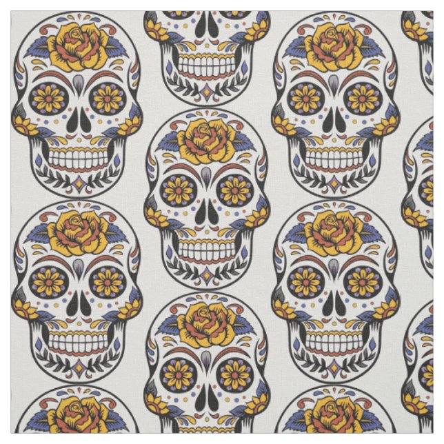 Halloween Skull Combed Baumwollstoff Stoff (Muster)