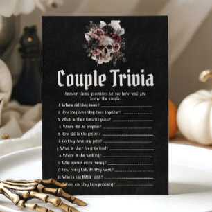 Halloween Skull Couple Trivia Brautparty Game Einladung
