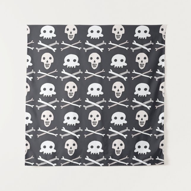 Halloween Skull farbenfrohe Muster Wandteppich (Vorderseite)