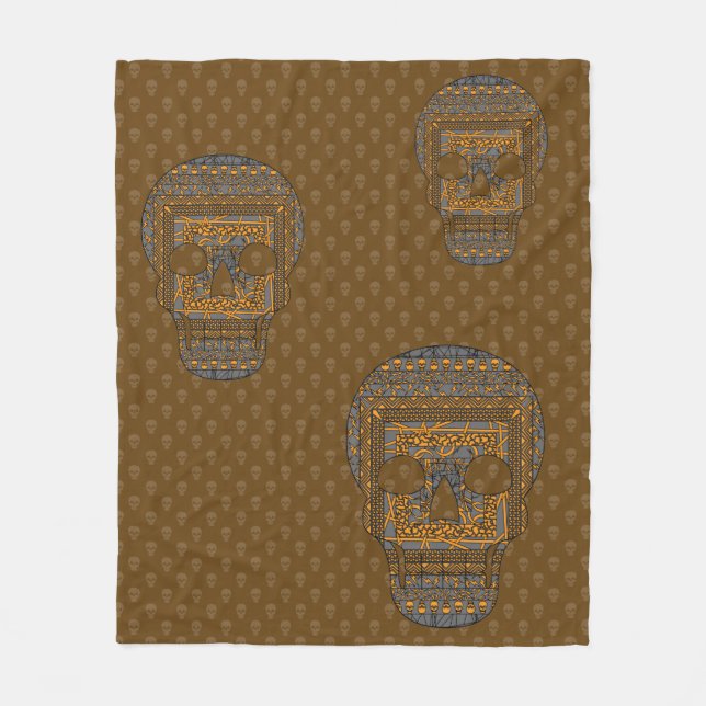 Halloween Skull Fleece Blanket (Vorderseite)