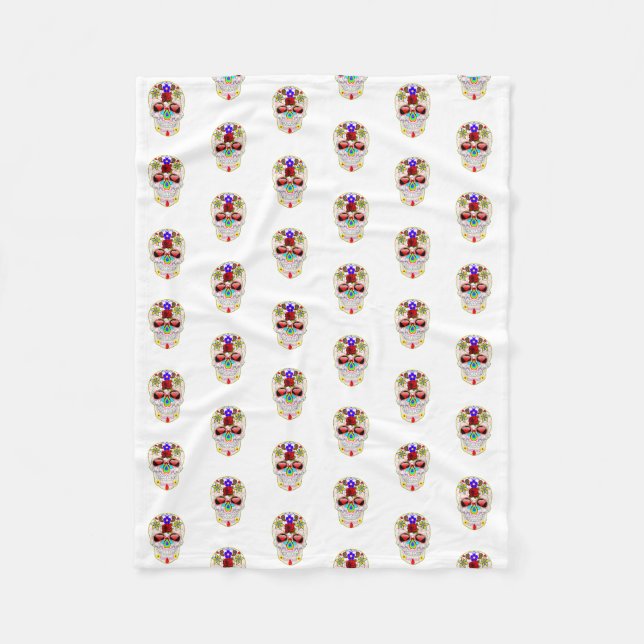 Halloween Skull Fleecedecke (Vorderseite)