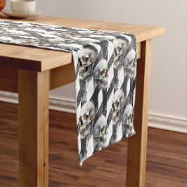 Halloween Skull Geometric Table Runner Kurzer Tischläufer