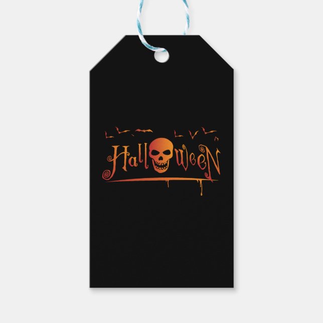 Halloween Skull Geschenkanhänger (Vorderseite)