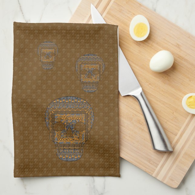 Halloween Skull Handtuch (Viertel Falte)