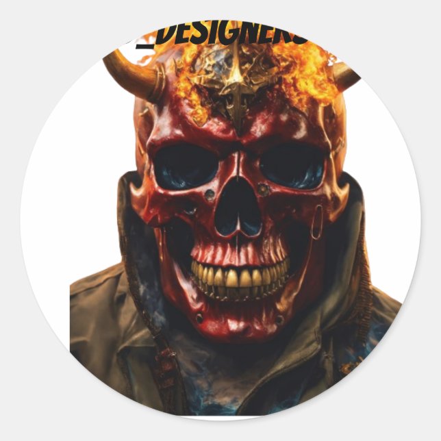 Halloween, SKULL, Klassische Round Stickers (Vorderseite)