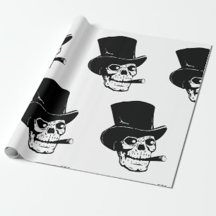 HALLOWEEN SKULL MIT HAT GESCHENKPAPIER