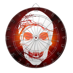 Halloween Skull mit zauberhaftem rotem Licht Dartscheibe