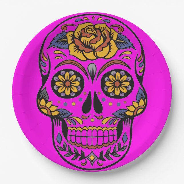 Halloween Skull Paper Plate Pappteller (Vorderseite)