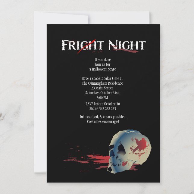 Halloween-Skull-Party Einladung (Vorderseite)