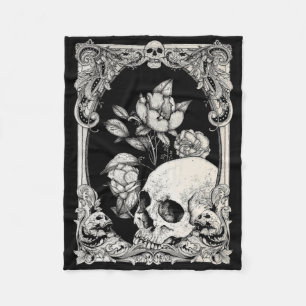 Halloween Skull Pastel Goth Blume Gothic Floral C Fleecedecke