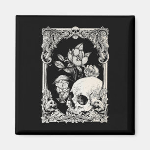 Halloween Skull Pastel Goth Blume Gothic Floral C Magnet