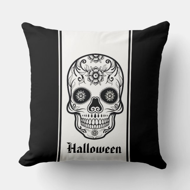 Halloween Skull Pillow Kissen (Vorderseite)