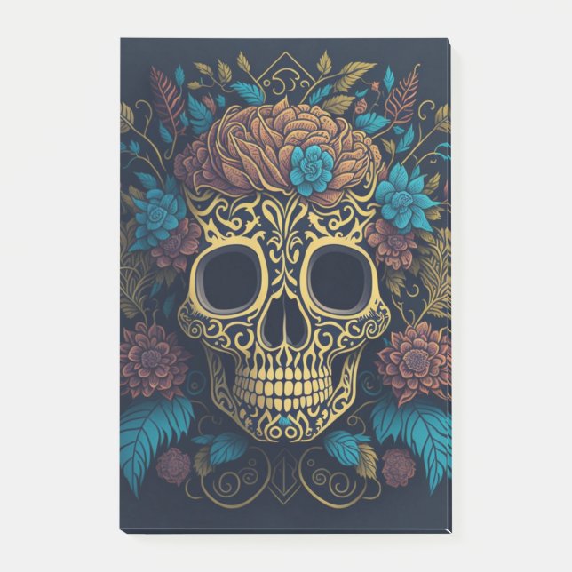 Halloween Skull Post-it Klebezettel (Vorderseite)