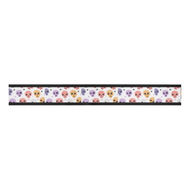Halloween Skull Ribbon Ripsband (Vorderseite)