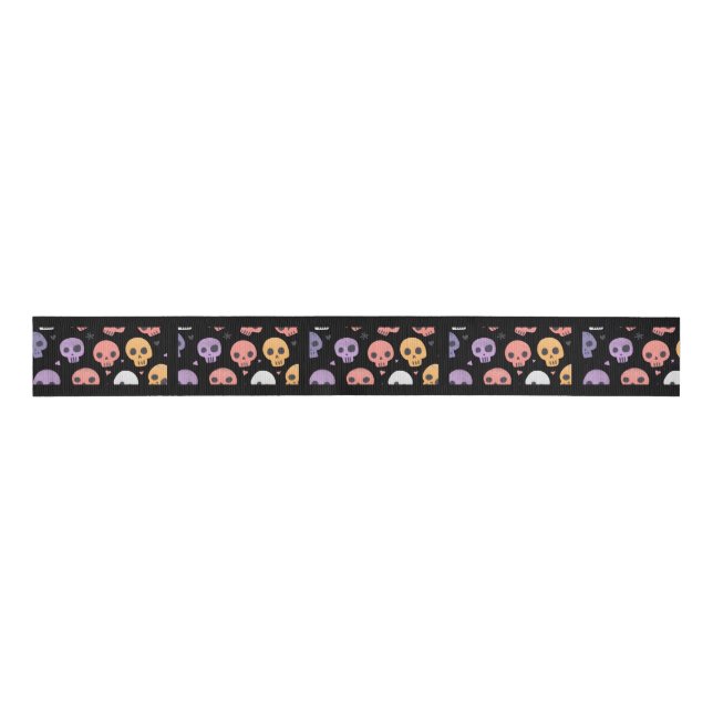 Halloween Skull Ribbon Ripsband (Vorderseite)