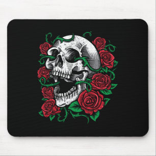Halloween Skull Rose Skeleton Geschenkidee Mousepad