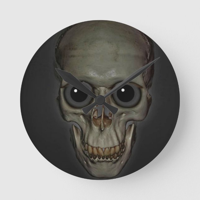 Halloween Skull Runde Wanduhr (Vorderseite)