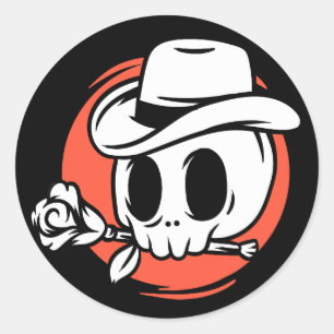 Halloween Skull Runder Aufkleber