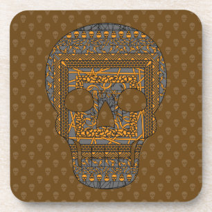 Halloween Skull Square Untersetzer