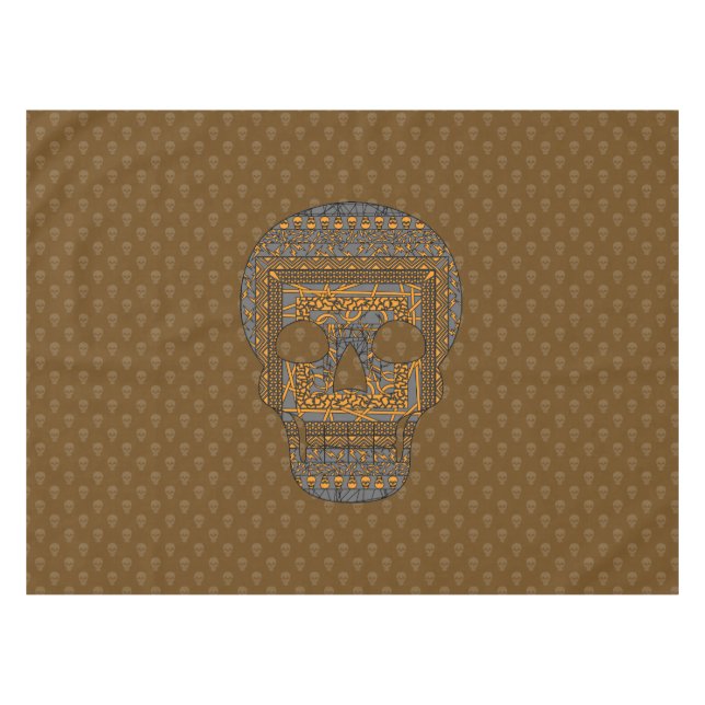 Halloween Skull Tablecloth Tischdecke (Vorderseite (Horizontal))