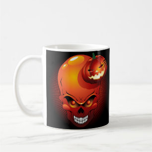 Halloween Skull und Pumpkin Kaffeetasse