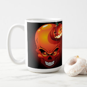 Halloween Skull und Pumpkin Kaffeetasse