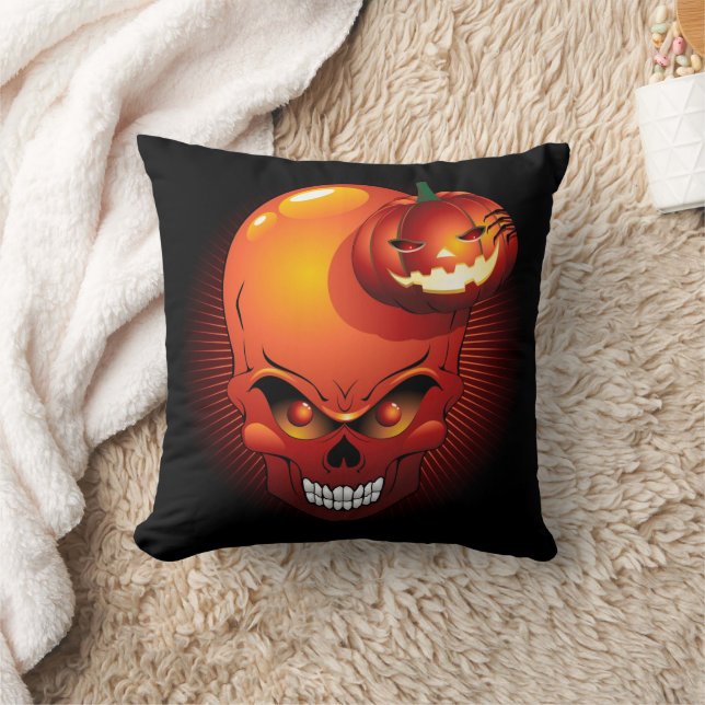 Halloween Skull und Pumpkin Kissen (Decke)