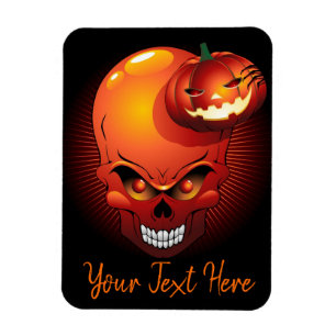 Halloween Skull und Pumpkin Magnet