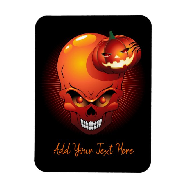 Halloween Skull und Pumpkin Magnet (Vertikal)