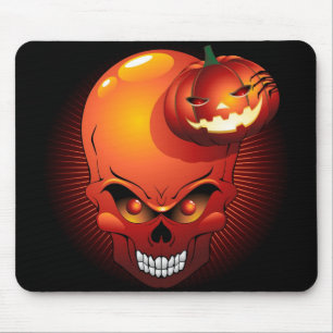 Halloween Skull und Pumpkin Mousepad